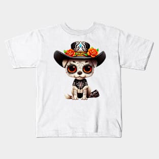 Dia de los Muertos Dog #2 Kids T-Shirt